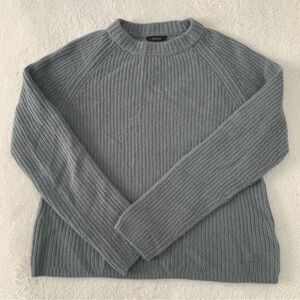 Women’s XS QUINCE Mongolian Cashmere Fisherman Crewneck Sweater in Dusty Blue